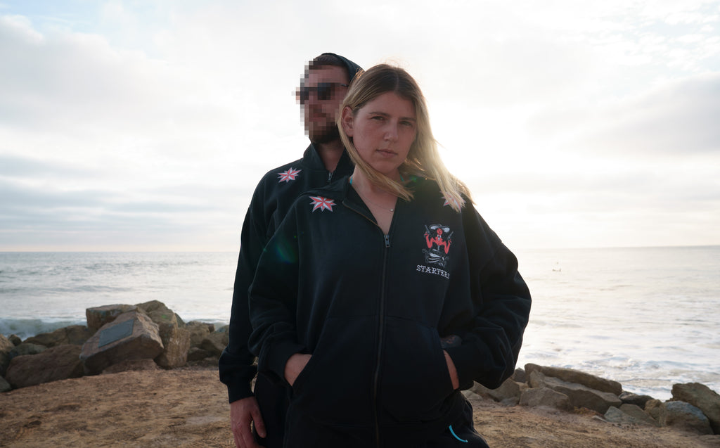 Starters Gulag Zip Up in black, worn