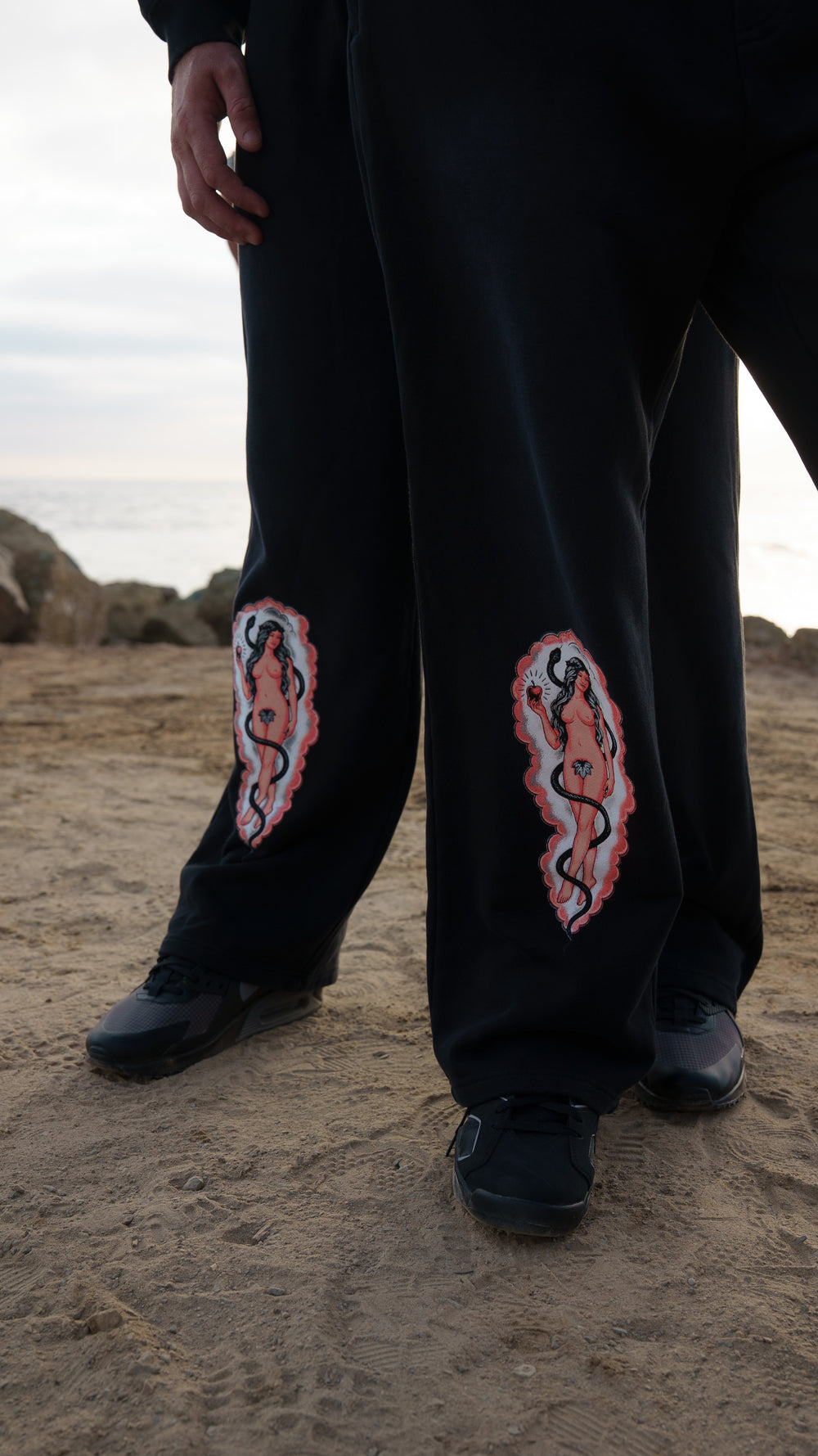 Starters Gulag Pant in black, both legs with graphic