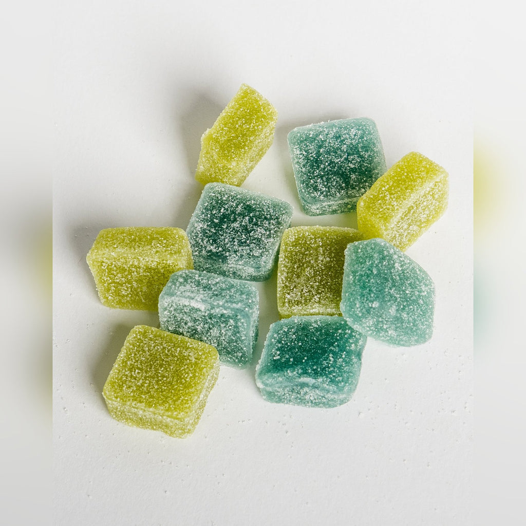Sour Mix gummies close up
