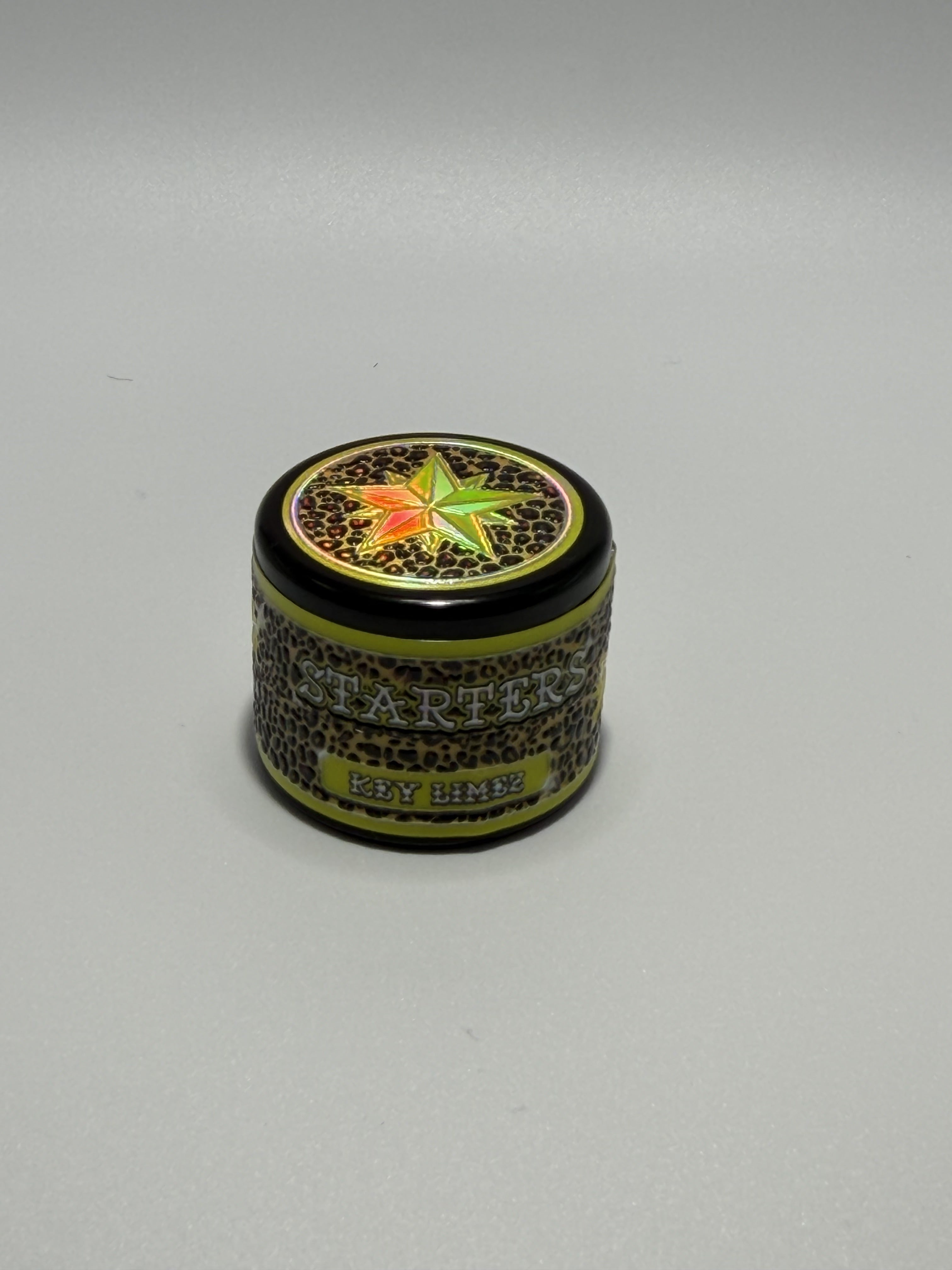Starters Hash Key Limez jar with leopard print label