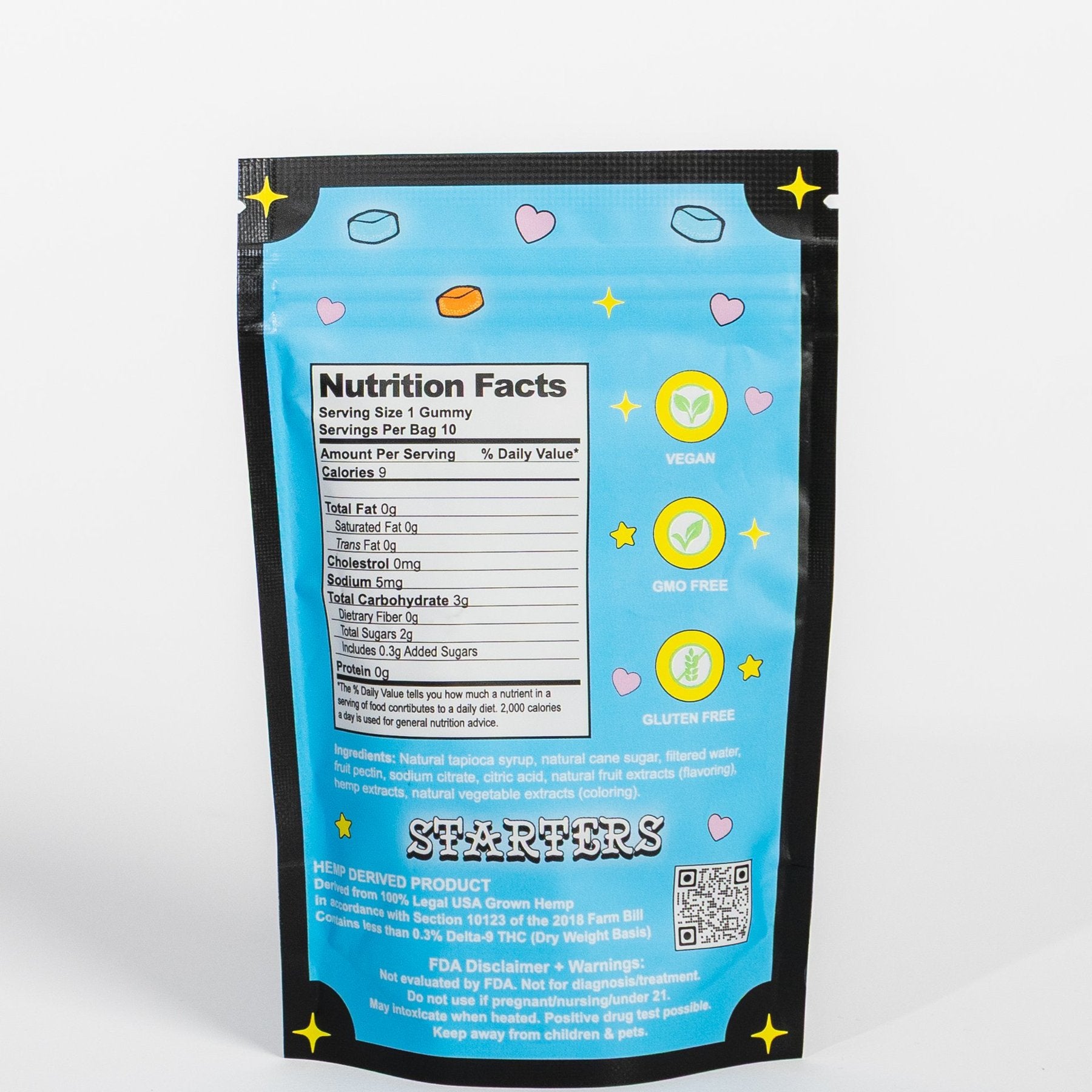 Tropical Mix bag back with nutrition facts label