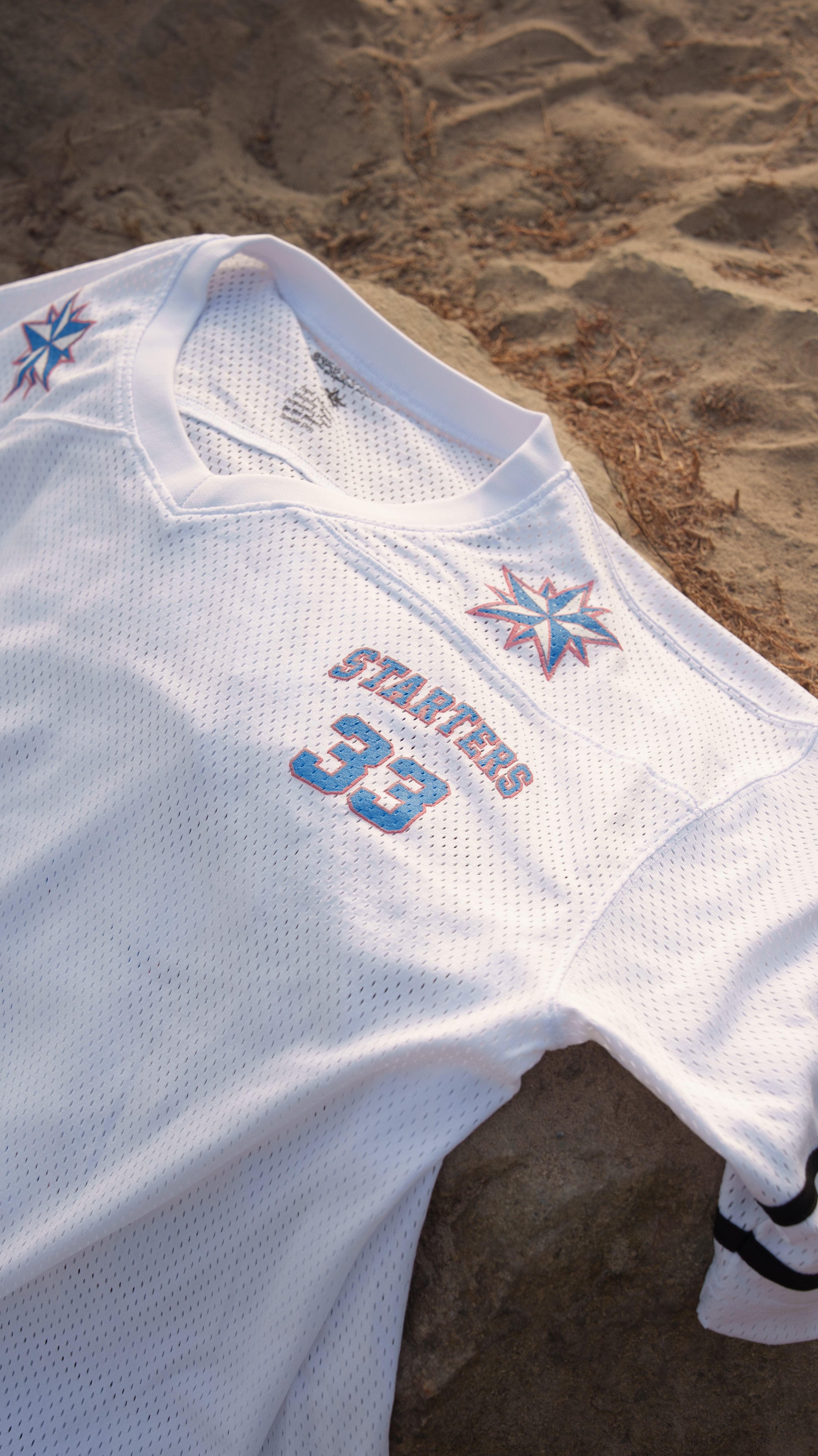 Starters Star Jersey white, star and number detail